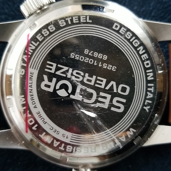 Sector men watch. Brown leather strap has dual time for traveling. New with box - Picture 4 of 4